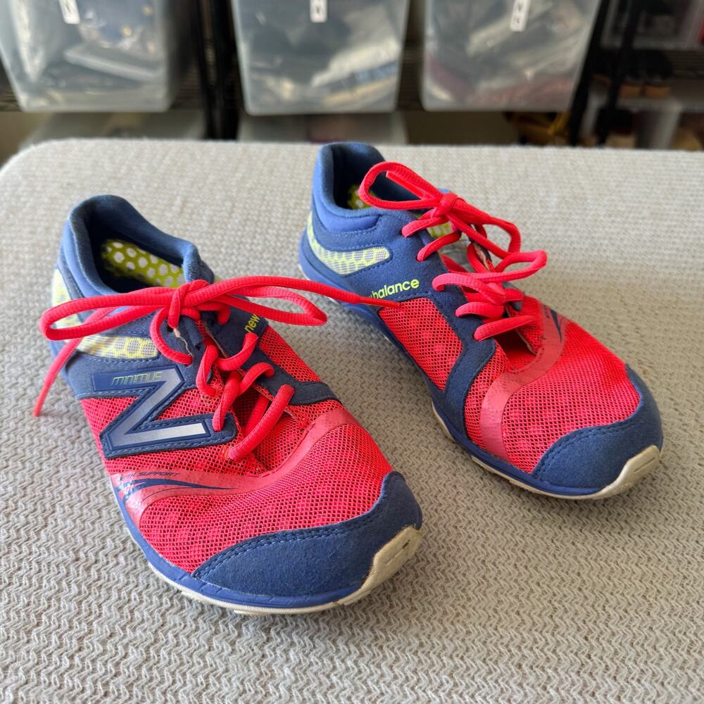 New Balance Blue + Red Pink Minimus Training Shoes Size 4.5
